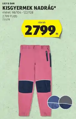 ALDI Lily & Dan kisgyermek nadrág ajánlat