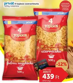 PRIVÁT Privat 4 tojásos száraztészta ajánlat