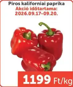 PRIVÁT Piros kaliforniai paprika ajánlat