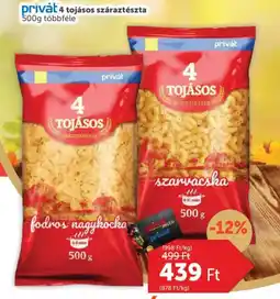 PRIVÁT Privat 4 tojásos száraztészta ajánlat