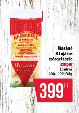 Coop Mazané 8 tojásos száraztészta ajánlat