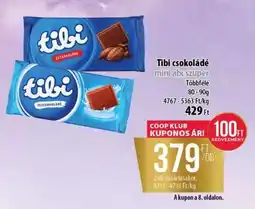 Coop TIBI Csokoládé ajánlat