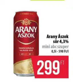 Coop Arany Ászok sör 4,3% ajánlat