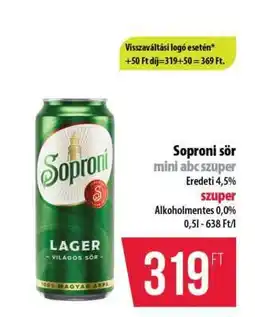 Coop Soproni sör mini abc szuper ajánlat