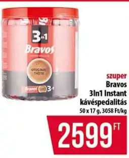 Coop Bravos 3in1 instant kávéspecialitás ajánlat