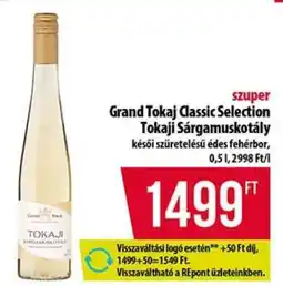 Coop Grand Tokaj Classic Selection Tokaji Sárgamuskotály ajánlat