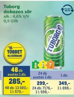 Metro Tuborg dobozos sör ajánlat
