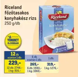 Metro Riceland főzőtasakos konyhakész rizs ajánlat