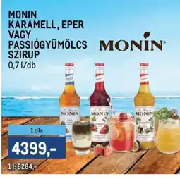 Metro MONIN KARAMELL, EPER VAGY PASSIÓGYÜMÖLCS SZIRUP ajánlat