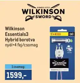 Metro Wilkinson Essentials3 Hybrid borotva ajánlat