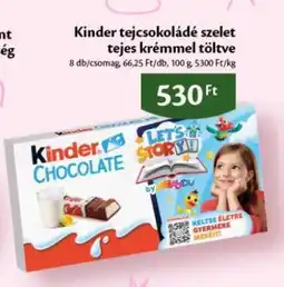 EcoFamily Kinder tejcsokoládé-szelet tejes krémmel töltve ajánlat