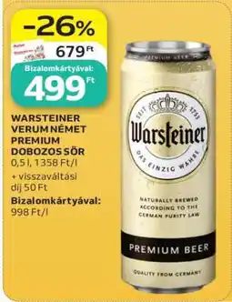 Auchan Warsteiner Verum Német Premium Dobozos Sör ajánlat