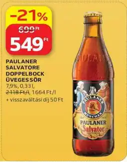 Auchan PAULANER SALVATORE DOPPELBOCK ÜVEGES SÖR ajánlat