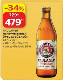 Auchan PAULANER HEFE-WEISSBIER ÜVEGES BÚZASÖR ajánlat