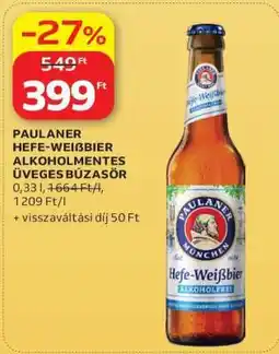 Auchan PAULANER HEFE-WEISSBIER ALKOHOLMENTES ÜVEGES BÚZASÖR ajánlat