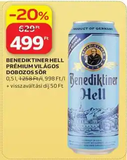 Auchan BENEDIKTINER HELL PRÉMIUM VILÁGOS DOBOZOS SÖR ajánlat