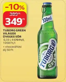 Auchan TUBORG GREEN VILÁGOS ÜVEGES SÖR ajánlat
