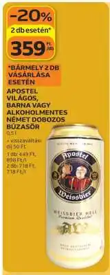 Auchan APOSTEL VILÁGOS, BARNA VAGY ALKOHOLMENTES NÉMET DOBOZOS BÚZASÖR ajánlat