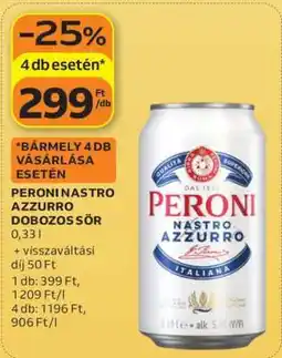 Auchan PERONI NASTRO AZZURRO DOBOZOS SÖR ajánlat