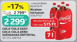 Auchan Coca-Cola vagy Coca-Cola Zero szénsavas üdítőital ajánlat