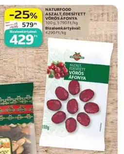 Auchan Naturfood Aszalt, Édesített Vörös Áfonya ajánlat