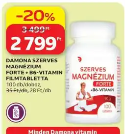 Auchan DAMONA SZERVES MAGNÉZIUM FORTE + B6-VITAMIN FILMTABLETTA ajánlat