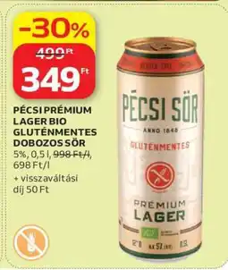 Auchan Pécsi Prémium Lager Bio Gluténmentes Dobozos Sör ajánlat