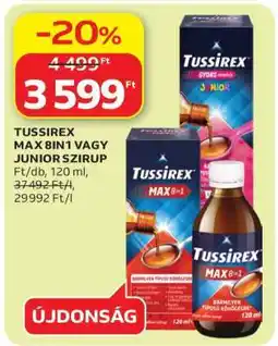 Auchan TUSSIREX MAX 8IN1 VAGY JUNIOR SZIRUP ajánlat