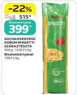 Auchan AUCHAN KEDVENC DURUM SPAGETTI SZÁRAZTÉSZTA ajánlat