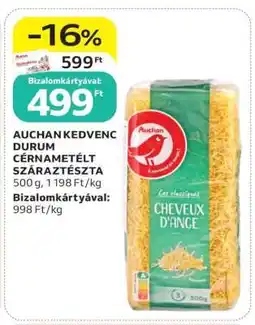 Auchan AUCHAN KEDVENC DURUM CÉRNAMETÉLT SZÁRAZTÉSZTA ajánlat