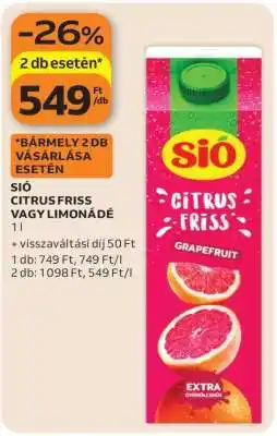 Auchan SIÓ CITRUS FRISS VAGY LIMONÁDÉ ajánlat
