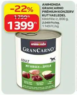 Auchan ANIMONDA GRANCARNO PRÉMIUM KONZERV KUTYAELEDEL ajánlat
