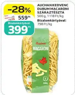 Auchan AUCHAN KEDVENC DURUM MACARONI SZÁRAZTÉSZTA ajánlat