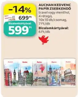 Auchan AUCHAN KEDVENC PAPÍR ZSEBKENDŐ ajánlat