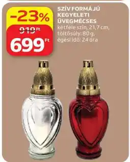 Auchan SZÍV FORMÁJÚ KEGYELETI ÜVEGMÉCSES ajánlat