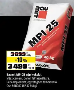 OBI Baumit mpi 25 gépi vakolat ajánlat