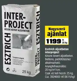 OBI Eszt rich aljzatbeton interproject ajánlat