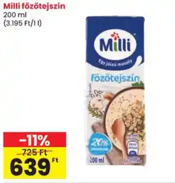 Spar Milli főzötejszín ajánlat