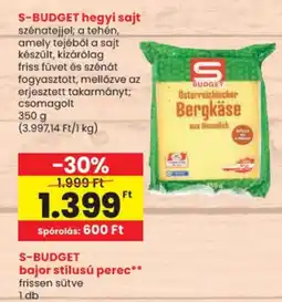Spar S-budget hegyi sajt ajánlat