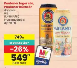 Spar Paulaner lager sör, Paulaner búzasör ajánlat
