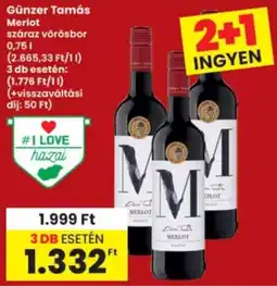 Interspar Günzer Tamás Merlot ajánlat