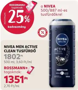 Rossmann nivea men active clean tusfürdő ajánlat