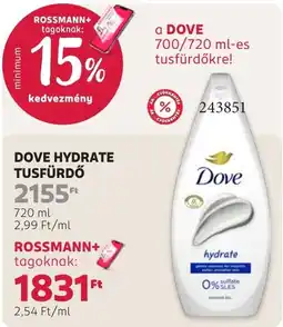 Rossmann dove hydrate tusfürdő ajánlat