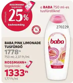 Rossmann baba tusfürdő ajánlat