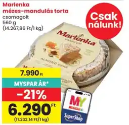 Spar Marlenka mézes-mandulás torta ajánlat