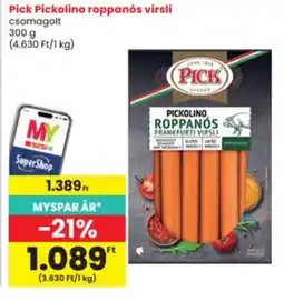 Interspar Pick roppanós virsli ajánlat