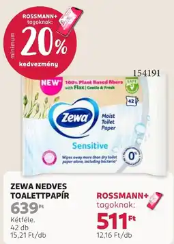Rossmann Zewa nedves toalettpapír ajánlat