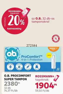 Rossmann O.b. procomfort super tampon ajánlat