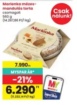 Interspar Marlenka mézes-mandulás torta ajánlat