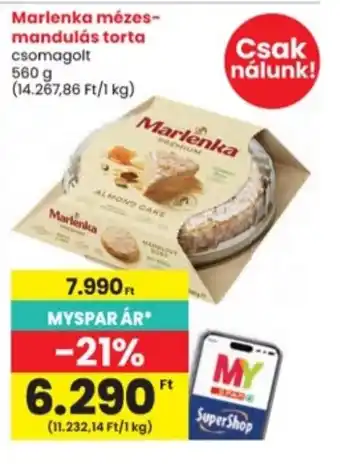 Marlenka mézes-mandulás torta